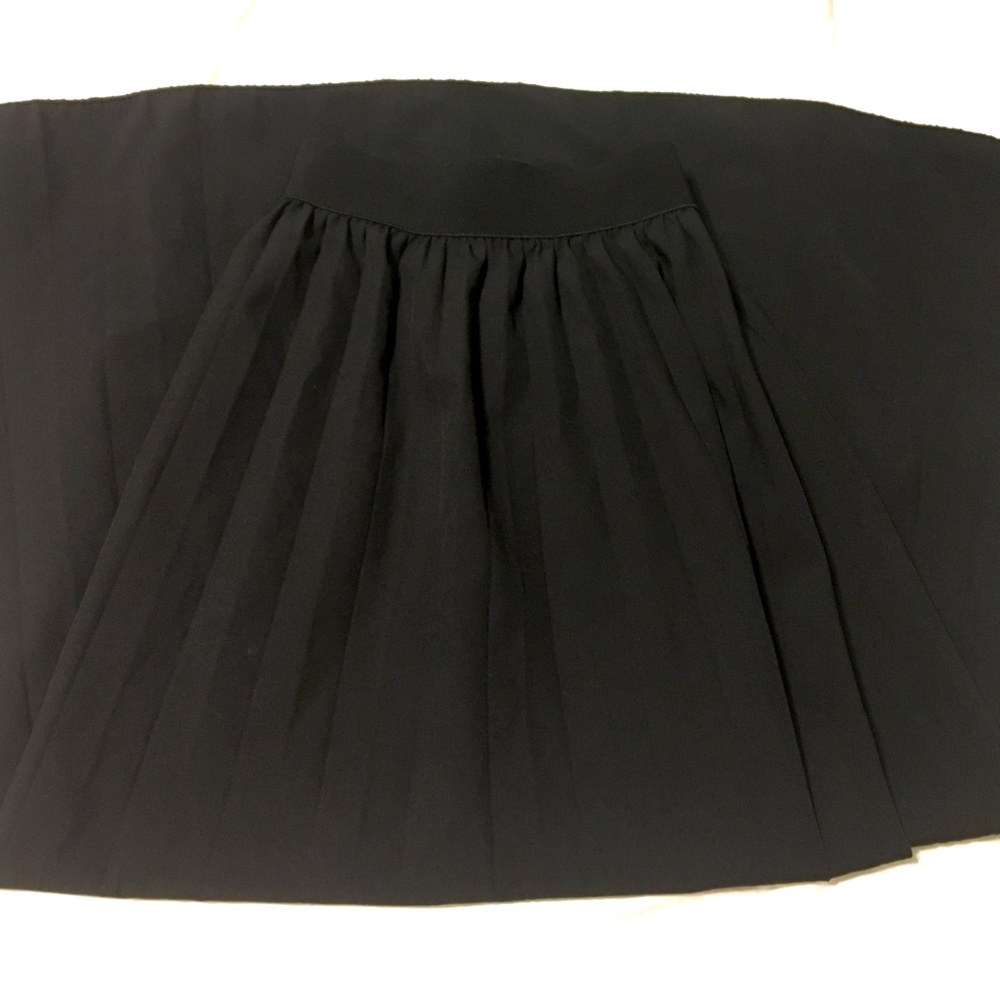 Black Pleated Skirt with Elastic Waistband